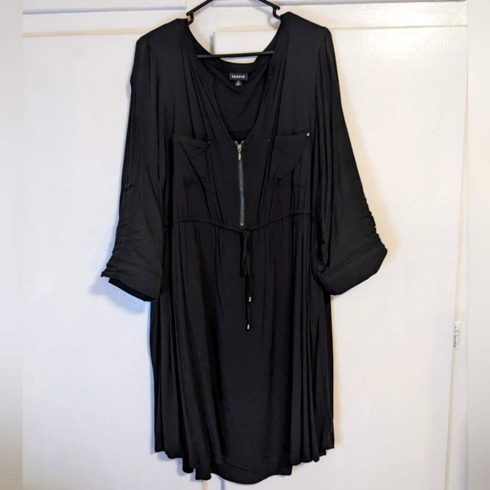 Torrid Mini Challis Zip-Front Shirt Dress Size 2